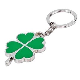 AUFODARA Zinc Alloy Key Chain Four Leaf Clover Key Ring (green)