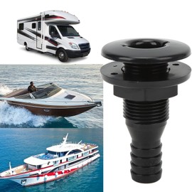 Qiilu Thru hull fitting 3/4 Boat Through Hull Connector 3/4in ABS Plastic Hose Coupling Drain Outlet Accessory(black)