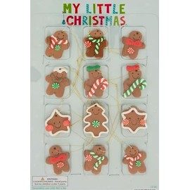 Mini Christmas Tree Ornaments for Tiny Tree (12 Gingerbread Cookie Ornaments)