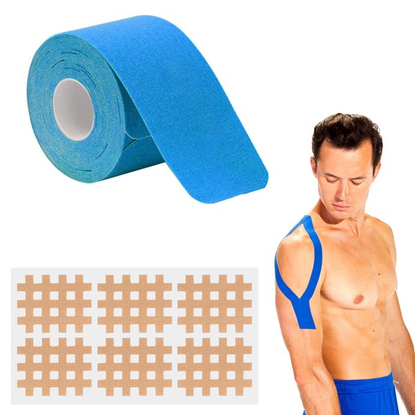 Kinesiology Tapes, Pre-Cut Kinesiology Tapes, Elastic Skin-Friendly Kinesio Tapes, Elastic Kinesiology Tape, Physio Tape, Sports Tapes, Skin-Friendly Kinesio Tapes with Grid Tape