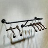 FURVOKIA Industrial Pipe Wall Mounted Clothes Hanging Shelves System,Metal Clothing