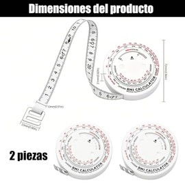 2 Piezas Cinta Metrica Corporal Cinta De Medir Corporal BMI Retráctil
