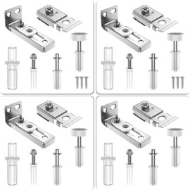 Bifold Door Hardware Repair Kit - 4 Pack Bi-fold Closet Barn Door Hardware Kit for 7/8" to 1" Track, Folding Pocket Door Replacement Parts Set Include Top Bottom Pivots Bracket and Guide Wheel (4Pack)