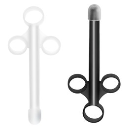 Ninonly ローション注入器 シリンジ 10ml容量 プラスチック ラブ注入 2本セット(黒＆白)