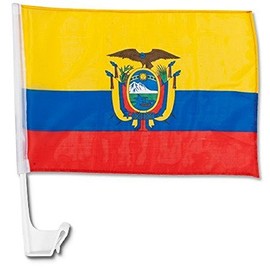AES (2 Pack) Ecuador Country Car Window Vehicle 12x18 12"x18" Flag Fade Resistant Double Stitched Premium Penant House Banner