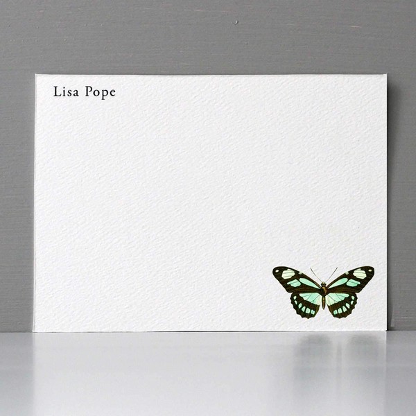 Personalized BUTTERFLY Flat Notes/Stationery - Sets of 12 or 20