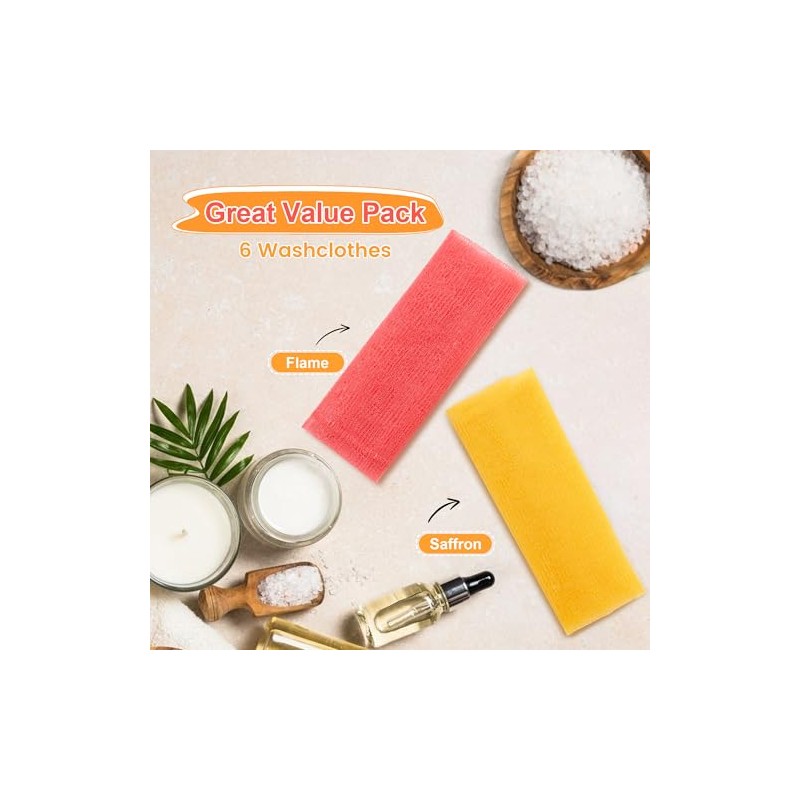 Paño Exfoliante Toalla Ducha Corporal Piezas Color Llama Azafrán