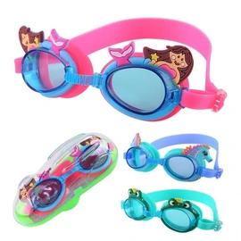 Kids Swimming Goggles for Pool & Water Play Premium LF589 Red Flamingo [Ear Box] 3ea