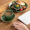 vicrays 6.5 oz Cappuccino Cups with Saucers, Set of 4,