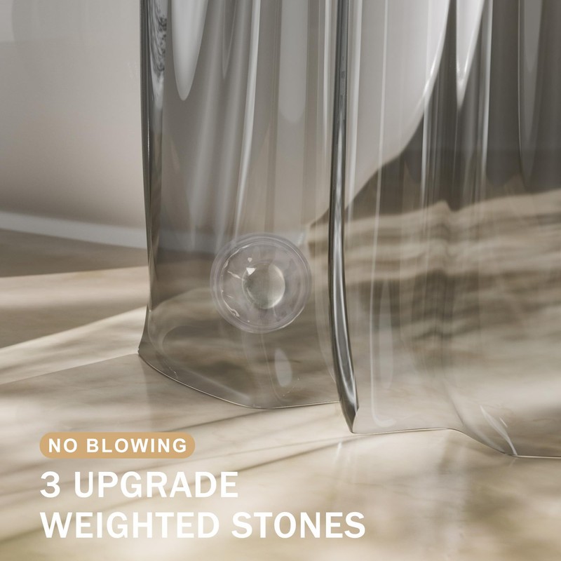 AmazerBath Shower Curtain Liner, 100% EVA Luxury Soft Clear Grey