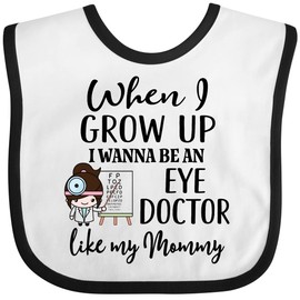 inktastic Future Eye Doctor Like Mommy Optometrist Baby Bib White and Black 3c5c0