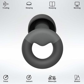 Ear Plugs for Sleeping, 2 Pairs of Reble Earplugs for Noise Reduction 25dB-30dB with 8 Ear Tips, Soft Hearing Protection Ear Plugs for Concert,Noise Sensitivity, Study & Work - Color: black