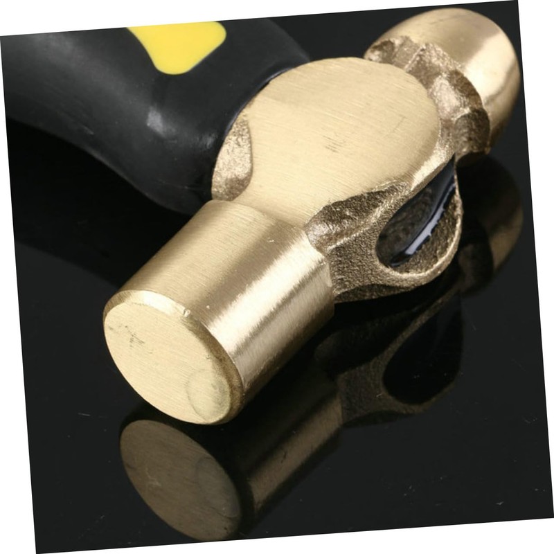 Sosoport Professional Brass Stamping Hammer Round Head Non-Sparking Hand Turned