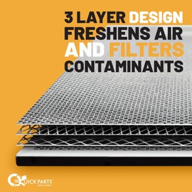 Quick Parts Delivery VNF 503 Range Hood Filter 10.5 x 8.75 Filter with 3 layers- Aluminum Range Hood Filter Compatible With Broan NuTone Range Hood - 8 3/4" X 10 1/2" x 5/16" (2 Pack)