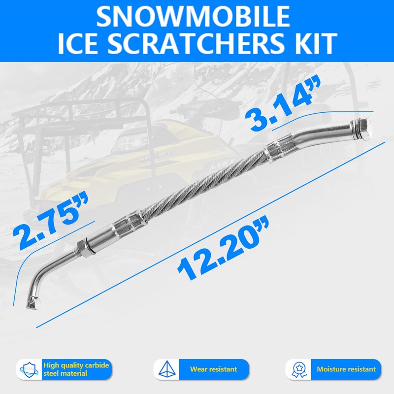 KAVIUS Ice Scratchers Snowmobile 2PCS Set Compatible with Polaris Arctic