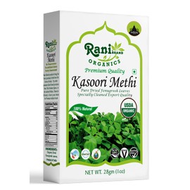 Rani Organic Fenugreek Leaves Dried (Kasoori Methi) 1oz (28g) ~ All Natural | Vegan | Gluten Friendly | NON-GMO | Indian Origin | USDA Certified Organic