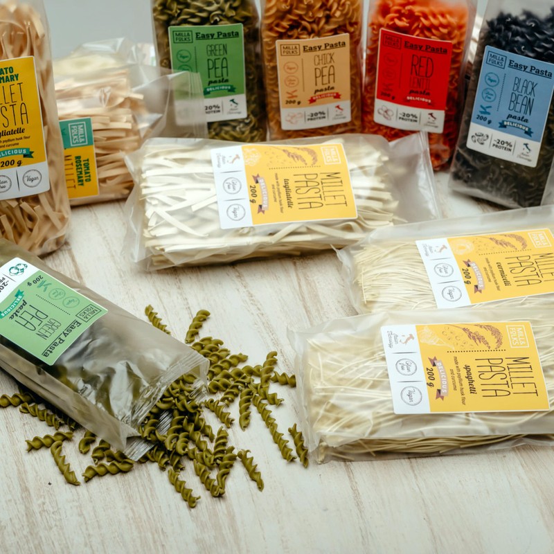 Mill & Folks Millet Pasta Elbow 4x200g | Vegan &