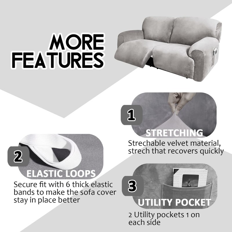 ULTICOR Extra Wide 75" - 100", Reclining 2 Seater Sofa,