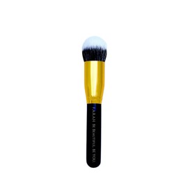 F.A.R.A.H Duo-Fiber Brush 740F – Luxuriously Dense Makeup Brush for Liquid, Cream & Powder – Synthetic Bristles – Soft Wooden Handle – Streak-Free Blending & Seamless Finish