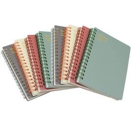 Yansanido Spiral Notebook, 8 Pcs 4 Color A6 Size Thick Plastic Hardcover 7mm College Ruled Paper 80 Sheets (160 Pages) Journal for School and Office Supplies (8 Pcs A6)