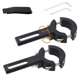Windance Pack of 2, Light Bar Mounting Bracket, Foglight Clamp Auxiliary Light Fork Tube Clamps for Motorcycle Bicycle Scooter Mountain Bike ATV UTV (Medium)