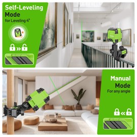 Huepar Laser Level Self Leveling Green Lazer Level for Picture Hanging, DIY, Construction and Indoor Projects, Rotatable 360 Degree, Clamp, Battery, Carrying Bag Included GK011DGM