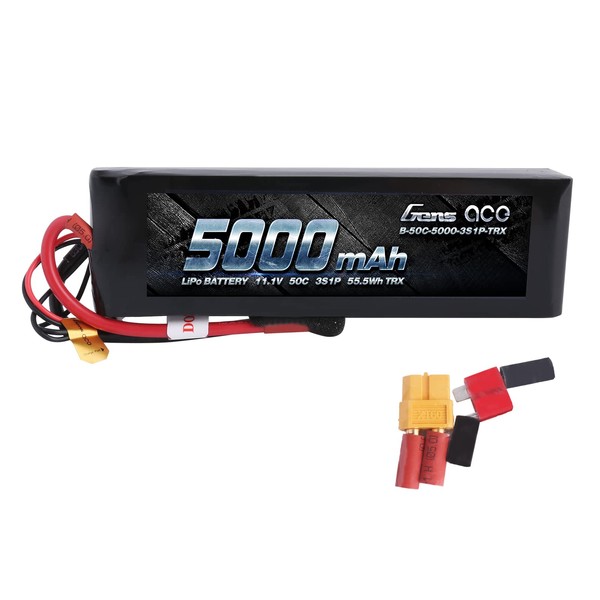Gens ace 5000mAh 11.1V 3S 50C 3 Cell LiPo Battery