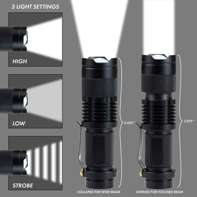 Pocket CREE Mini LED Flashlight / 2 Pack