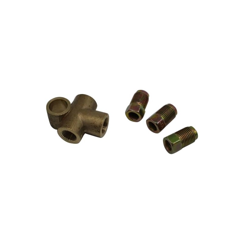 SHLPDFM 2pcs 3 Way T Shaped Brake Tee with 3
