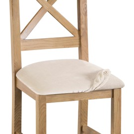 Gute Velvet Seat Covers for Dining Room Chair Set of 4, Stretch Fit Removable Washable Chair Seat Cushion Protector Slipcovers with Ties(Beige)