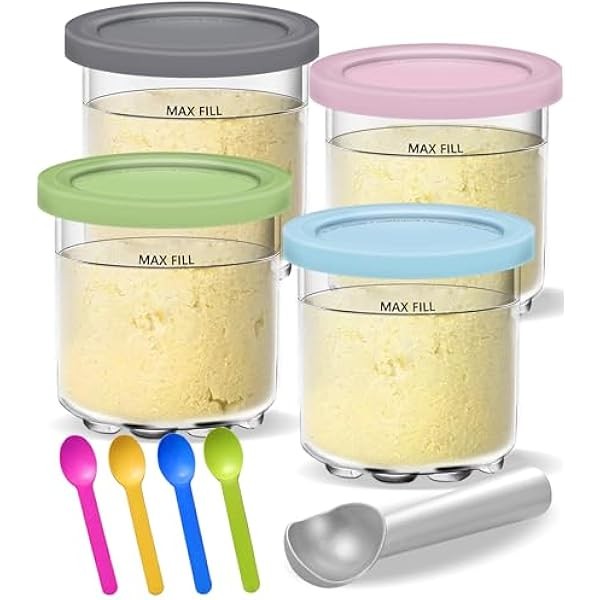 Creami Pints and Lids for Ninja - 4 pack Creamy