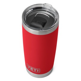 YETI Rambler Tumbler, Vaccum Insulated Stainless Steel Tumbler with Magslider Lid, Rescue Red, 20 oz (591 ml)