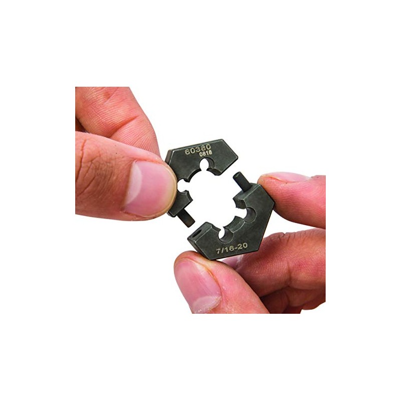 Steelman 7/16-20 SAE Split Die Thread Chaser, Indexing Pins, Steel,