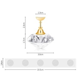 lasenersm 1 Set Nail Tips Practice Stand Nail Art Practice Display Stand Magnetic Crystal Nail Training Display False Nail Tip Holder Showing Shelf Magnetic Manicure Nail Art Salon Tool, Silver