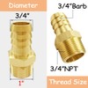 Uenede 3PCS Brass Hose Barb Fittings 3/4" NPT Male to