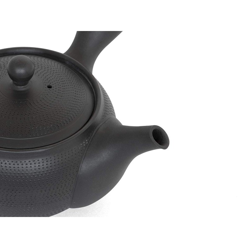 NAOKI TAKEMOTO - Japanese Tea Pot Tsuba Maruba. Black, Tokoname