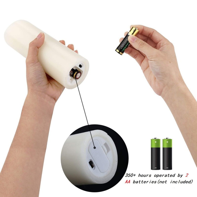 Eywamage Realistic Ivory Slim Flameless Pillar Candes with Remote, Real