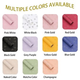 MLSG 20 Sheet Solid Color Heart Wrapping Paper - Waterproof Floral Bouquet Wrapping Paper, Florist Supplies Packaging Paper for Wedding Birthday Gift Wrap Paper (Yellow Gold)