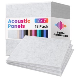 18 Pack Acoustic Panels Self Adhesive Sound absorbing Wall Panels, High Density Dampening Panel, 12X12X0.4 Inch Square Wall Panels in Home,Office,Reccording Room,Studio (Silver Gray)