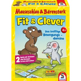 Schmidt Spiele 75059 Mouse and Bear Strong, Fit & Clever, Children's Card Game
