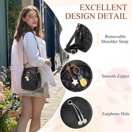 Mini Backpack Purse,VONXURY Fashion Small Leather Quilt Backpack Convertible Casual Travel Daypack for Women Ladies Girls