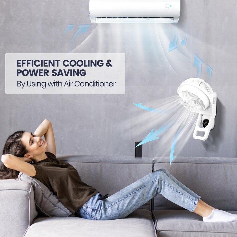 Simple Deluxe 7 inch Wall Mount Fan, 3 Speeds &