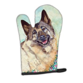Caroline's Treasures 7231OVMT Norwegian Elkhound Oven Mitt Heat Resistant Thick Oven Mitt for Hot Pans and Oven, Kitchen Mitt Protect Hands, Cooking Baking Glove
