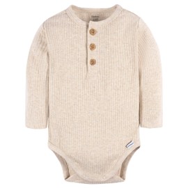 Gerber Baby Boys' 2-Pack Bodysuits, Rust Oatmeal Heather, 3-6 Months