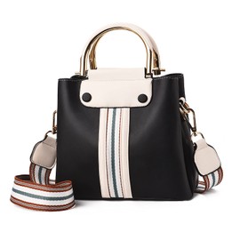 FANDARE Portable Shoulder Bag Women's Small Shoulder Bag Handbags Women PU Leather Waterproof Leisure Sports Work Outdoor Travel Messenger Bags, black, Elegant