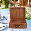 Alipis Woven Plastic Wicker Suitcase, Retro Rattan Suitcase Box with