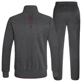 TBMPOY Men's Tracksuits Sweatsuits for Men Set Track Suits 2 Piece Casual Athletic Jogging Warm Up Full Zip Sweat Suits Dark Grey/Wine Red S