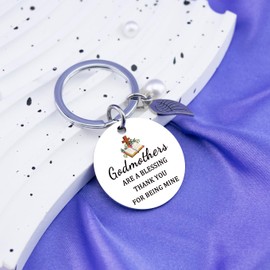 VMHEFAV VMHEFAV Godmother Gift from Godchild Fairy Godmothers Proposal Gift for Women Birthday Mothers Day Keychain Will You Be My Godmother Thank You Gifts Thoughtful Meaningful Gifts Ideas