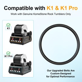 KomeStone Rock Tumbler PU Belt for K1 & K1 Pro– Stronger & More Durable Than Rubber Belts – High-Performance Upgrade PU Belts to Reduce Breakage – Not Compatible with K2 or K4