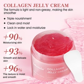 Collagen Jelly Cream, Collagen Creme für Gesicht, Collagenniacinamide Jelly Cream, Anti-Aging Reduziert Feine Linien und Mattheit, Feuchtigkeitsspendende und Feuchtigkeitsspendende Kollagenmaske-100g